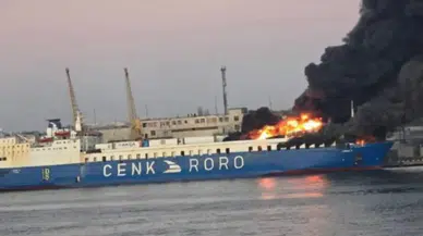 Karasu'dan kalkan Ro-Ro gemisi Ukrayna'da vuruldu...