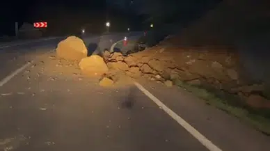 Karabük-Zonguldak yolunda korkutan heyelan: Facianın eşiğinden dönüldü