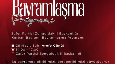 Zafer Partisi Zonguldak İl Başkanlığı bayramlaşma programını duyurdu