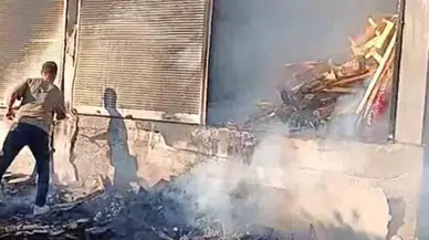 Evin deposundaki yangın korkuttu