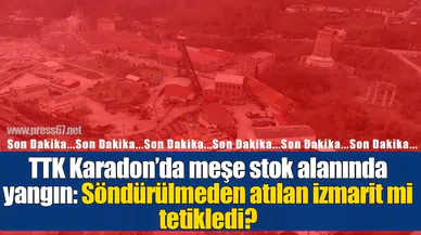 TTK Karadon’da meşe stok alanında yangın: Söndürülmeden atılan izmarit mi tetikledi?