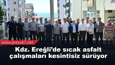 Asfalt Çalışmaları Süleymanlar Mahallesi'nde Devam Ediyor, Başkanvekili Emekçileri Ziyaret Etti
