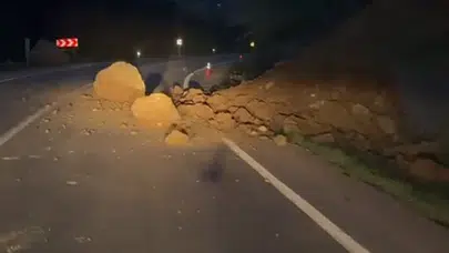 Karabük-Zonguldak yolunda korkutan heyelan: Facianın eşiğinden dönüldü