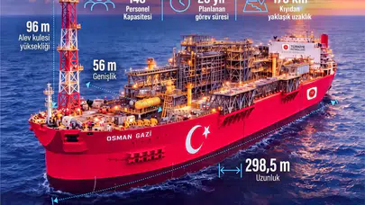 Türkiye'nin ilk yüzer üretim platformu Osman Gazi, Filyos'tan Karadeniz'e uğurlanacak