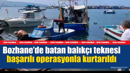 Bozhane’de batan balıkçı teknesi başarılı operasyonla kurtarıldı