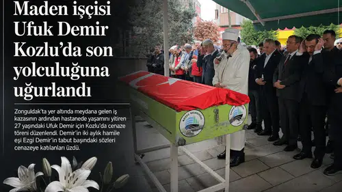 Maden işçisi Ufuk Demir Kozlu’da son yolculuğuna uğurlandı