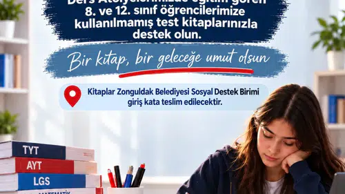 Zonguldak Belediyesi öğrencilere test kitabı bağışını başlattı