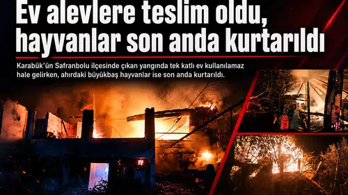 Safranbolu'daki yangında ev kül oldu, hayvanlar kurtarıldı