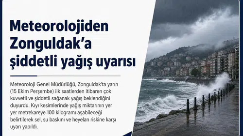 Meteorolojiden Zonguldak'a şiddetli yağış uyarısı