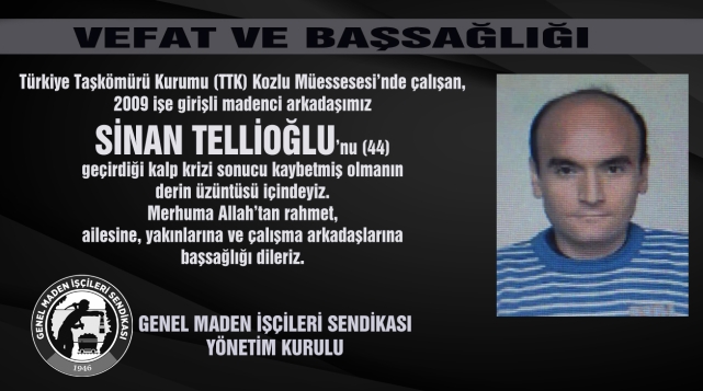 Maden işçisi kalp krizinden hayatını kaybetti