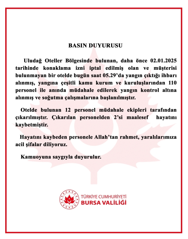 Uludağ'da denetim sonrası mühürlenen otelde yangın! Acı haber geldi