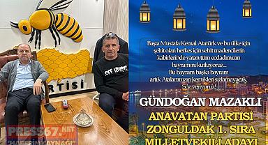 Anavatan Partisi Zonguldak 1. Sıra Milletvekili adayı Mazaklı'dan bayram mesajı!