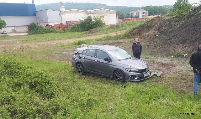 Direksiyon hakimiyetini kaybetti şarampole uçtu