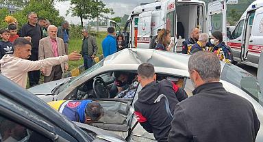 Gökçebey'de feci kaza, baba öldü kızı yaralı!