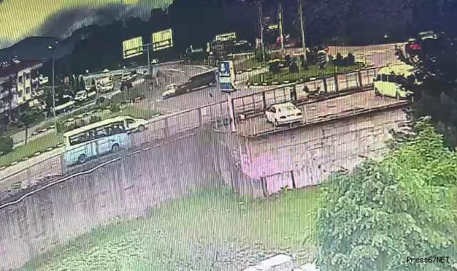 Gökçebey&#039;deki feci kaza güvenlik kamerasında!