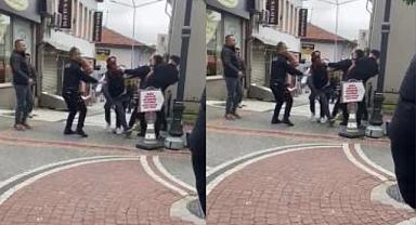 Tekme ve yumruklar havada uçuştu, poliste olaya karıştı