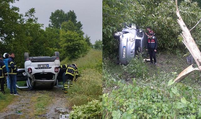 Yağan yağmur sonrası 2 kazada 2 kişi yaralandı