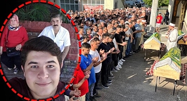 Baba, anne ve oğlu gözyaşları arasında defnedildi
