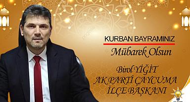 AK Parti Çaycuma İlçe Başkanı Birol Yiğit Kurban Bayramı'nı kutladı