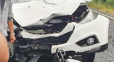 Otomobil ile motosiklet çarpıştı:1 yaralı