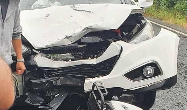 Otomobil ile motosiklet çarpıştı:1 yaralı