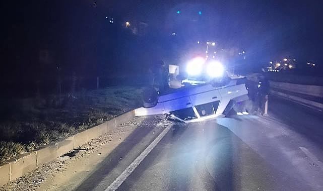 Kontrolden çıkan otomobil takla attı: 1 yaralı