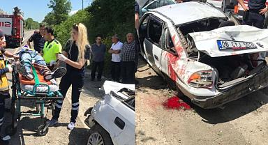 Tatile giden sürücü aracıyla takla attı:1’i ağır 6 yaralı