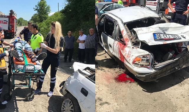 Tatile giden sürücü aracıyla takla attı:1’i ağır 6 yaralı