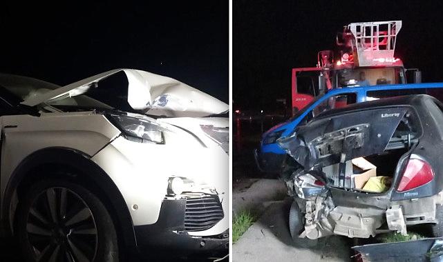 Alkollü sürücü önündeki araca çarparak durabildi