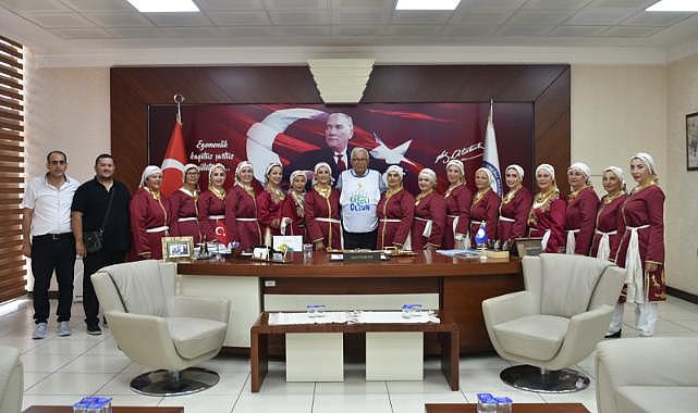 Halk dansları ekiplerinden Başkan Posbıyık'a ziyaert