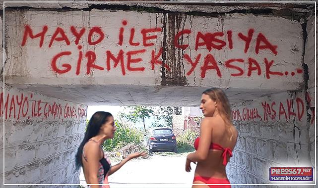 Tatil köyünde duvar yazılı karar; &quot; Mayo ile çarşıya girmek yasak &quot;