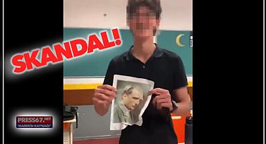 Atatürk'ün fotoğrafıyla skandal görüntüler!