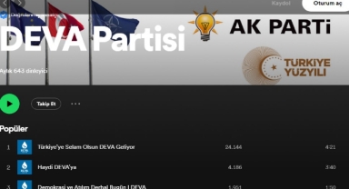 DEVA Partisi'nin Onaylı Spotify Hesabının Kapağında AK Parti Logosunun Yer Alması Gündem Oldu