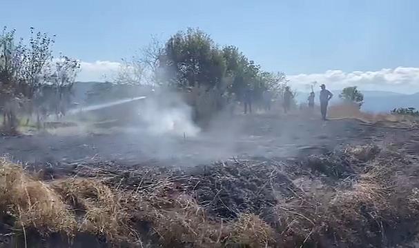 Kaptaş&#039;ta fındık bahçesi yandı  