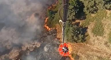 Orman yangınına 18 helikopter, 2 uçak ve 42 arazözle müdahale sürüyor