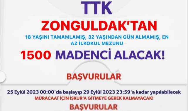 TTK'ya işçi alımı başvurular İşkur'a gitmeden yapılacak!