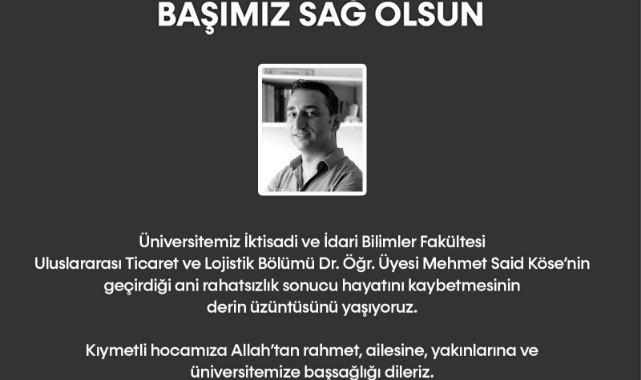 Üniversitenin acı kaybı! Öğretim üyesi hayatını kaybetti