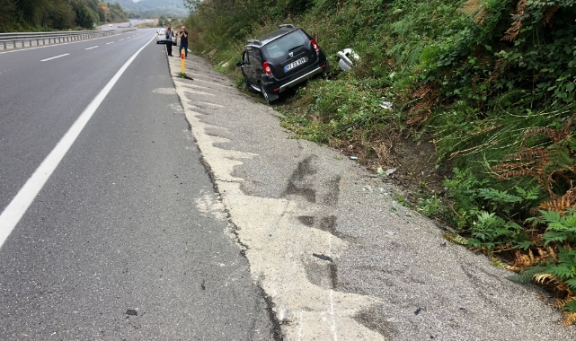 Yağmurda ıslanan yol kazaya neden oldu