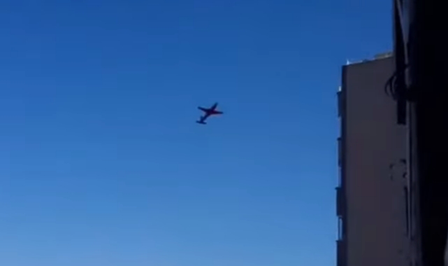 Alçak uçuş yapan uçak korkuttu!