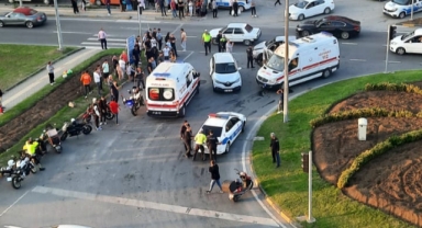 Aynı kavşak yine kaza.. Taklalar atarak durabildi! Yaralılar var