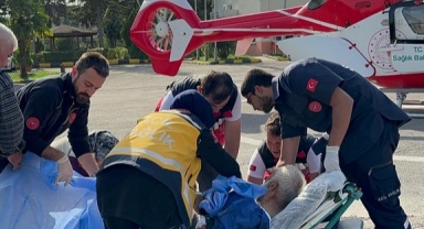 O hastanın imdadına helikopter ambulans yetişti!