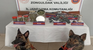 Zonguldak'ta evde uyuşturucu ve ruhsatsız silah operasyonu