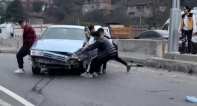 Karaelmas Köprülü Kavşak'ta feci kaza!