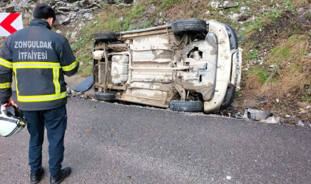 Kontrolden çıkan araç takla attı: 2 yaralı