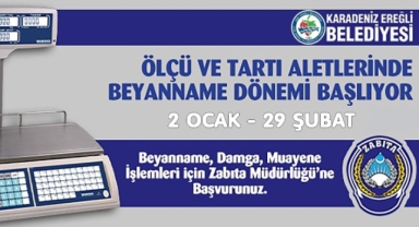 Ölçü Ve Tartı Aletlerinde Beyanname Dönemi Başladı