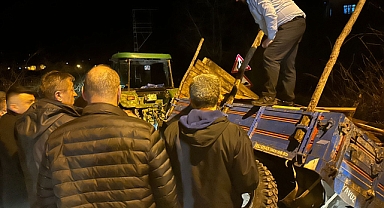 Traktör kanala düştü; MHP’li gençler imdada koştu