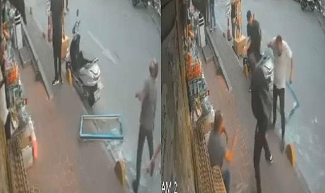 Her şey bir anda oldu! Kaldırımda otururken üzerine cam çerçeve düştü