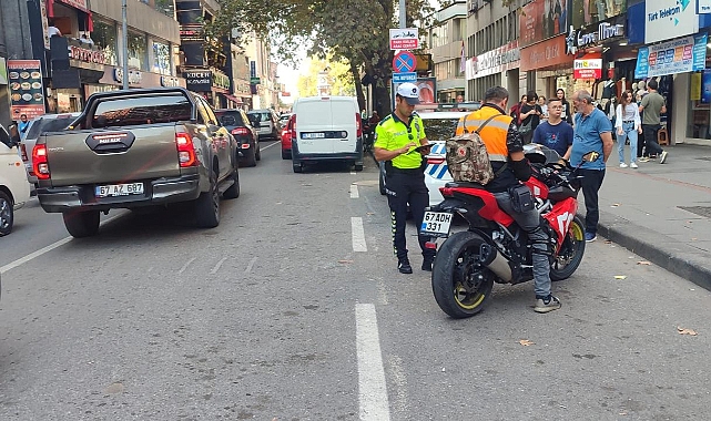 Zonguldak'ta motosiklet denetiminde 7 sürücüye ceza