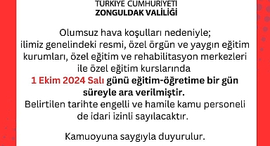 Zonguldak’ta okullar tatil edildi