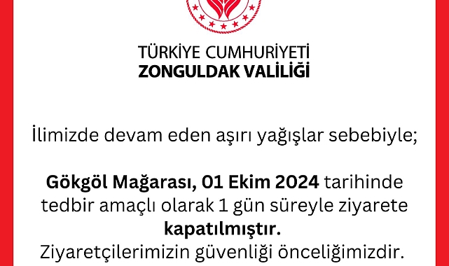 Gökgöl Mağarası ziyarete kapatıldı
